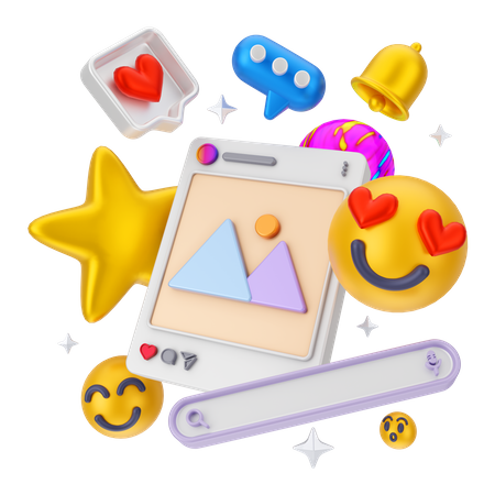 Durchsuchen Sie die Social-Media-Rezension  3D Icon
