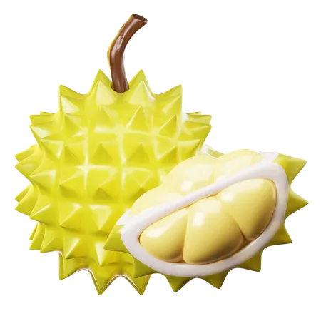 3 D Icon Fresh Durian Fruit On Transparent Background 3D Icon