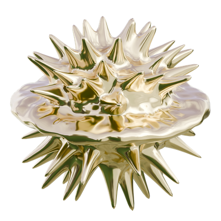 Durian Fruit With Spiky Exterior Abstract Shape  3D Icon