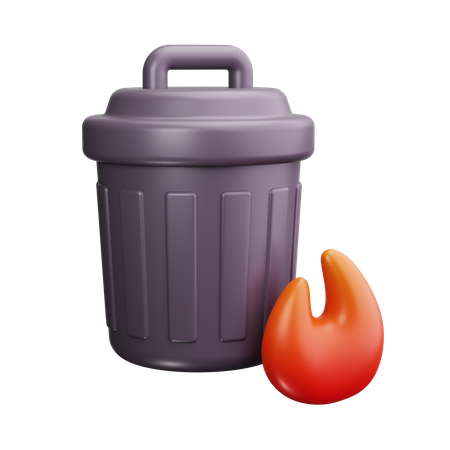 Dustbin Fire  3D Icon