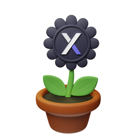 Dydx Krypto Blumentopf  3D Icon