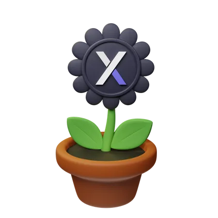 Dydx Krypto Blumentopf  3D Icon