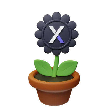 Dydx Crypto Plant Pot  3D Icon