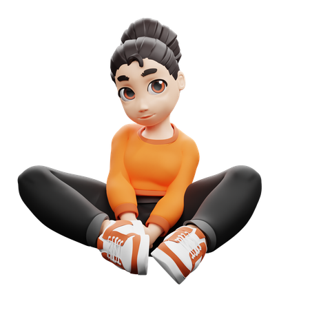 Dynamic Cute Pose  3D Illustration