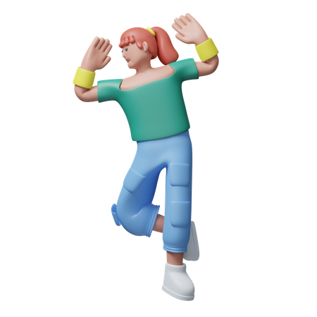 Dynamic Dancer  3D Illustration