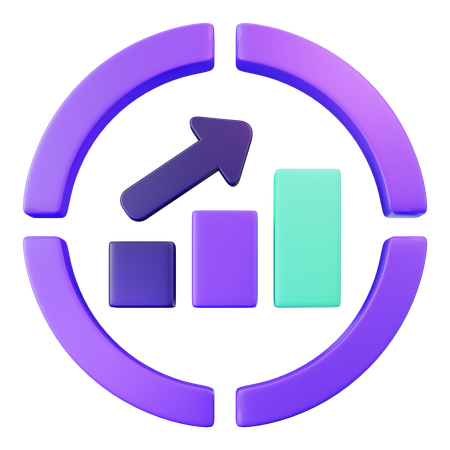 Dynamic Growth Chart for Analytics  3D Icon