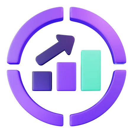 Dynamic Growth Chart for Analytics  3D Icon