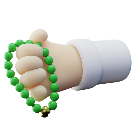 Mano haciendo dzikir con rosarios  3D Icon