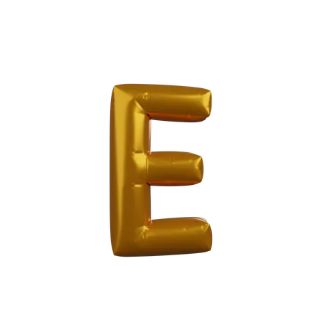 3 D Illustration Of Golden Balloon Concept Alphabet E 3D Illustration