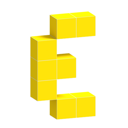 E Alphabet  3D Icon