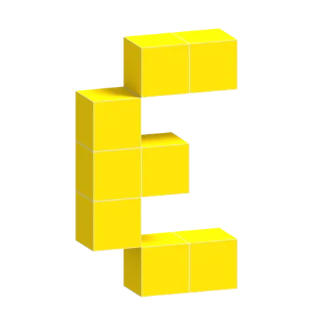 E Alphabet  3D Icon