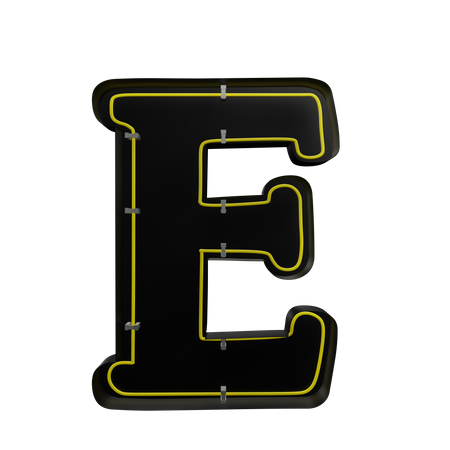 E Alphabet  3D Icon