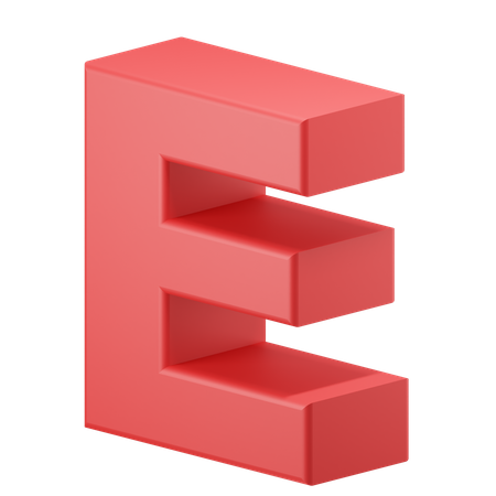 E Alphabet  3D Icon