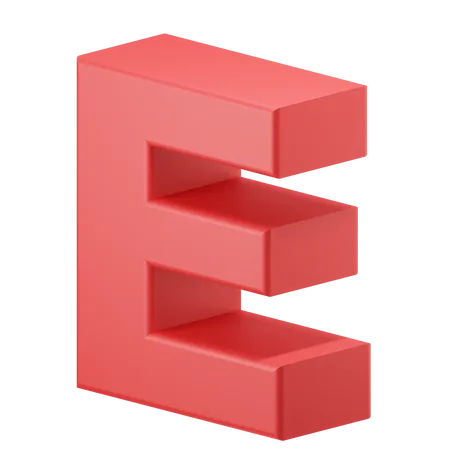 E Alphabet  3D Icon