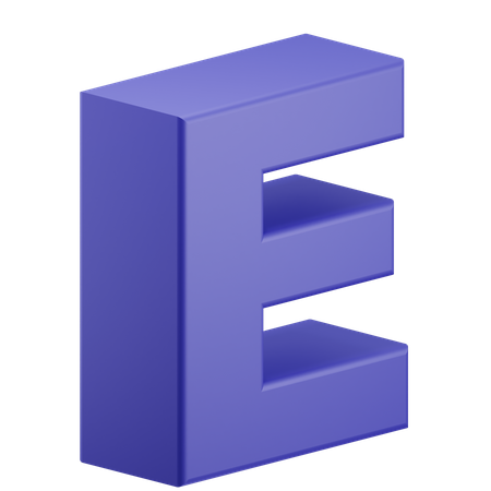 E Alphabet  3D Icon