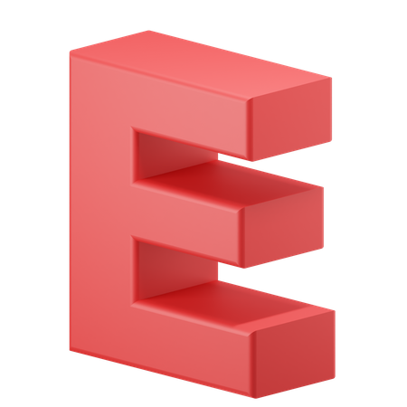 E Alphabet  3D Icon
