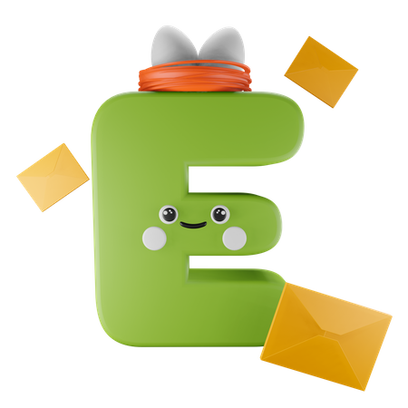 E Alphabet  3D Illustration