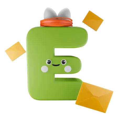 E Alphabet  3D Illustration