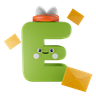 e alphabet 3d logo