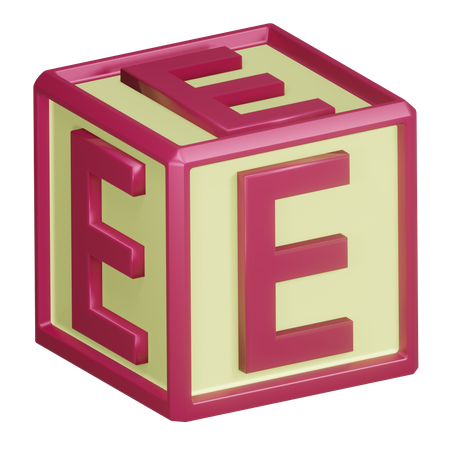 E Alphabet Letter  3D Icon