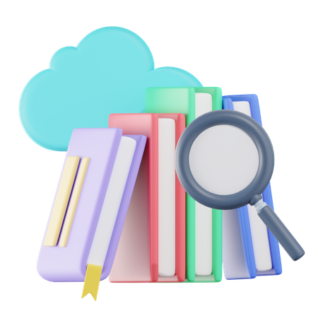 E bibliothèque  3D Icon