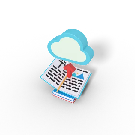 E-Book in die Cloud hochladen  3D Icon