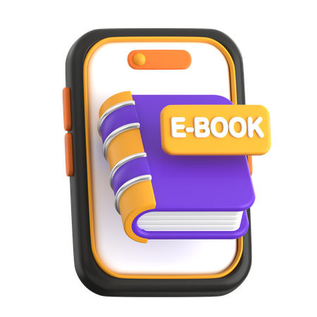 E-Book mit einem Smartphone  3D Icon