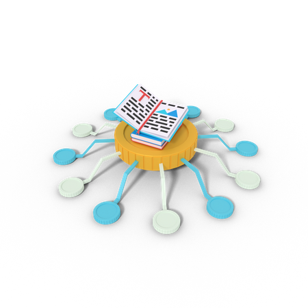 E-Book-Netzwerk  3D Icon