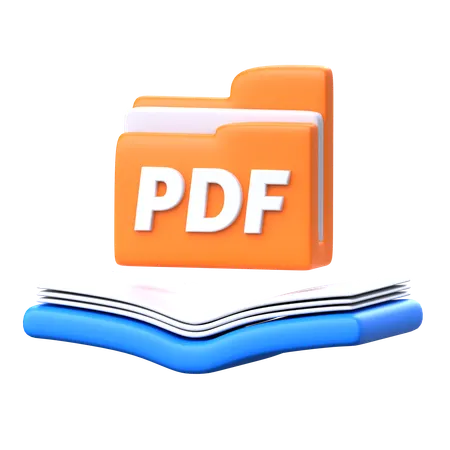 E Book PDF 3 D E Learning Icon 3D Icon
