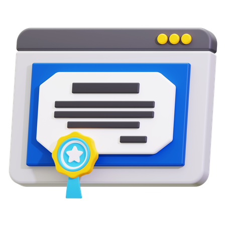 E certificate  3D Icon