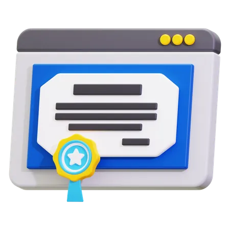 E certificate  3D Icon