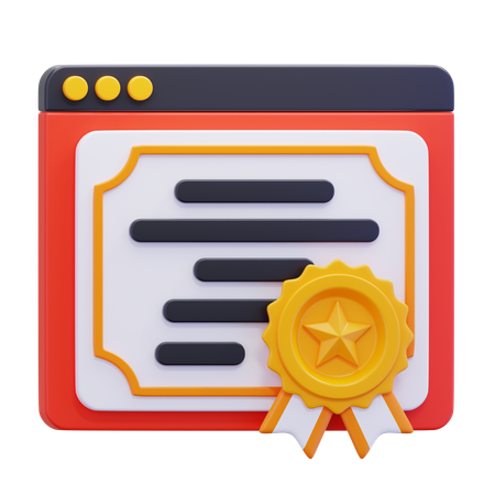 E Certificate  3D Icon