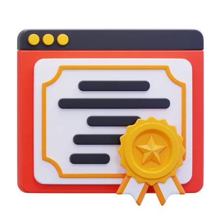 E Certificate  3D Icon