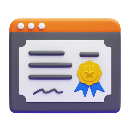 E CERTIFICATE  3D Icon