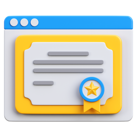 E Certificate  3D Icon