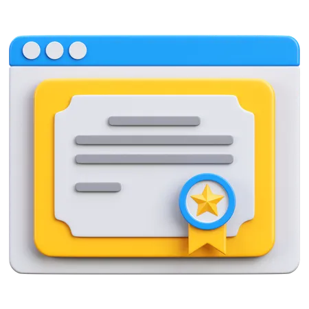 E Certificate  3D Icon