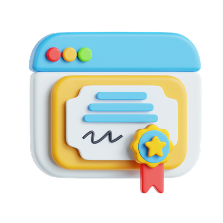 E-Certificate  3D Icon