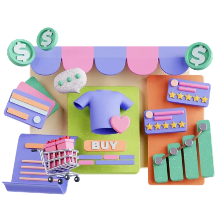 E Commerce  3D Illustration