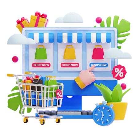 E Commerce  3D Illustration