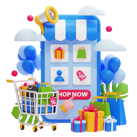 E Commerce  3D Illustration