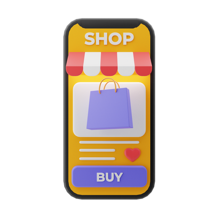 E-commerce app  3D Illustration