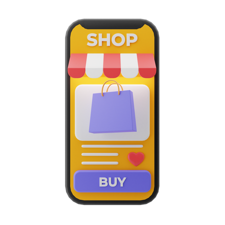 E-commerce app 3D Illustration