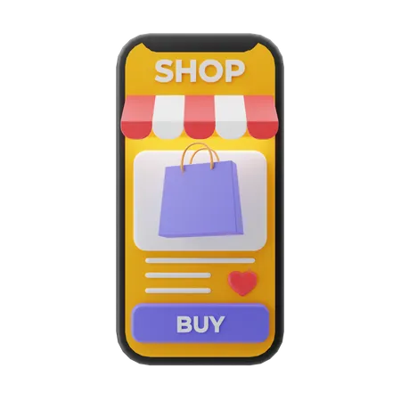 E-commerce app  3D Illustration
