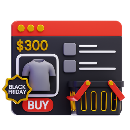 Black Friday e-commerce  3D Icon