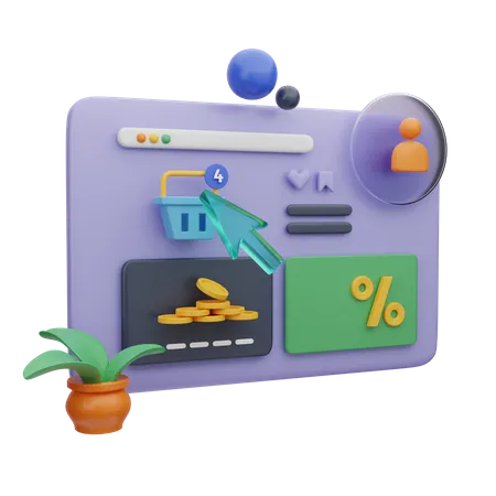 E Commerce Checkout Page  3D Illustration