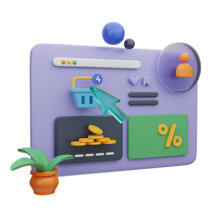 E-Commerce-Checkout-Seite  3D Illustration