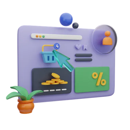 E-Commerce-Checkout-Seite  3D Illustration
