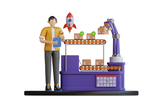 E-commerce delivery management  3D Illustration