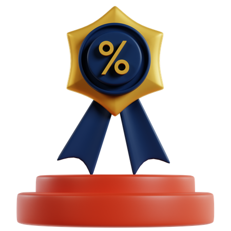 E-commerce Discount Trophy  3D Icon