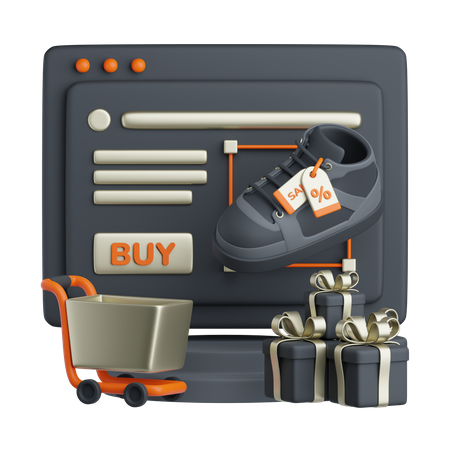 E-Commerce Landing Page  3D Icon